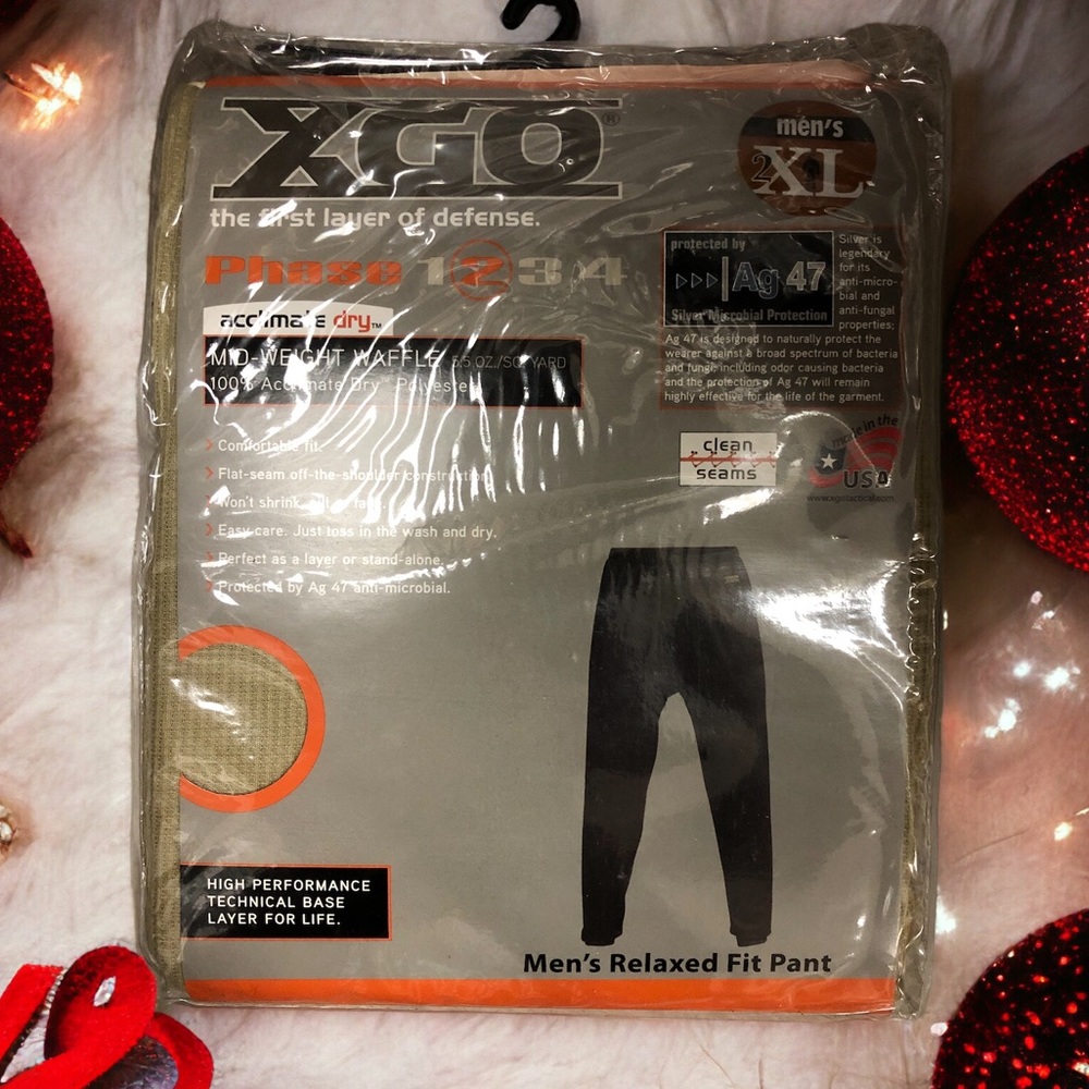 XGO Phase 2 Mid-weight Waffle Thermal Tan PANTS winter long John’s (avail S-2XL)